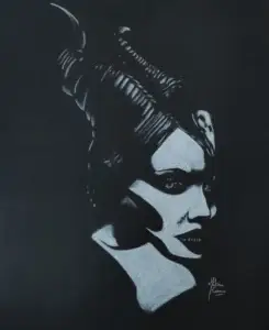 Portrait d'Angélina Jolie dans le rôle de Maléfique dans le film Maléfique